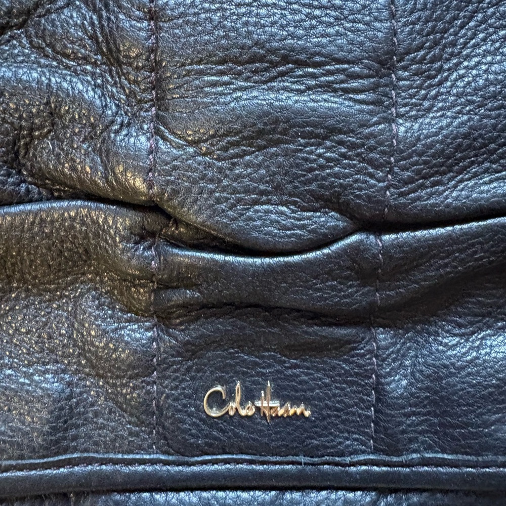 Cole Haan, black leather handbag, removable chain strap, VGUC - Picture 3 of 12